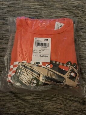 The Children's Place Orange Tee with Vintage Car Graphic